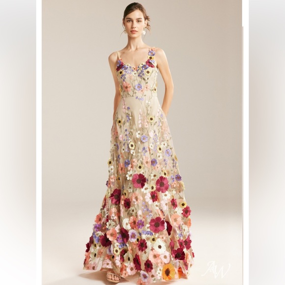 NWOT Beautiful Floral Dress from AW Bridal - Picture 1 of 16